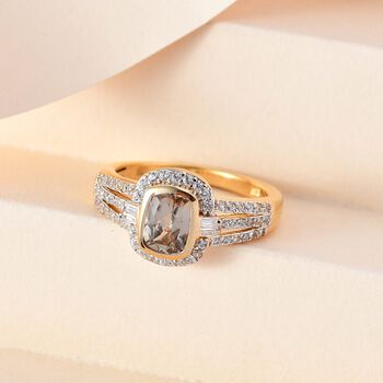 AAA Turkizit und Zirkon Ring - 1,81 ct.