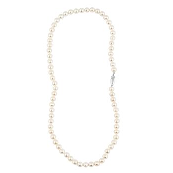 S&uuml;&szlig;wasser Perle (4.5 mm) Halskette ca. 45 cm Nickelfreies Messing rhodiniert (7-8 Werktage Lieferzeit)