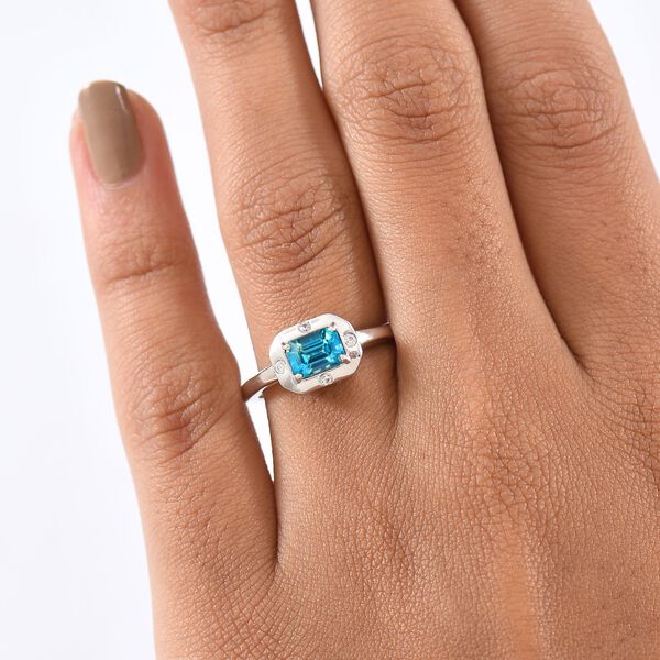 D'Joy AAA blauer und wei&szlig;er Zirkon Ring - 1,35 ct. image number 3