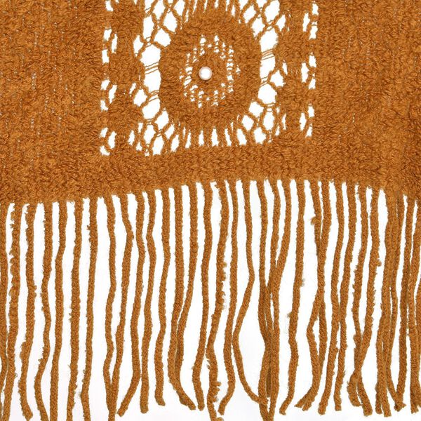 TAMSY- Strick-Poncho mit Perlen, Braun image number 4