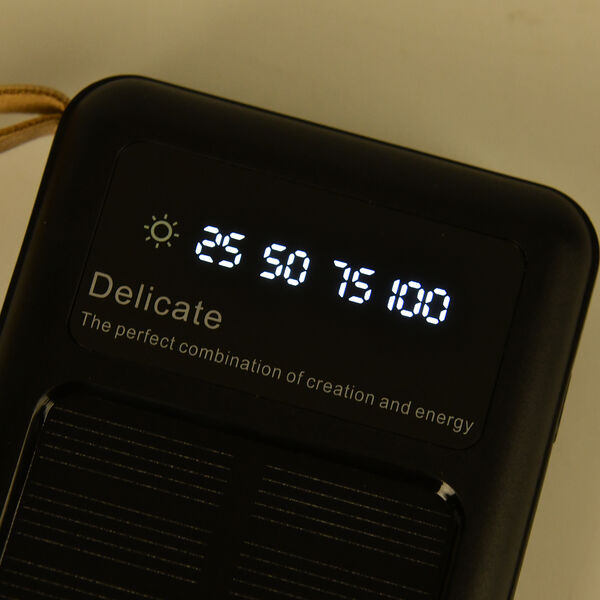 10.000mAh Solar Powerbank, multifunktional mit integrierten Kabeln und LED-Digitalanzeige, schwarz image number 11