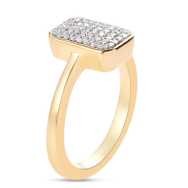 Diamant Cluster Ring 925 Silber Gelbgold Vermeil image number 5