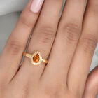 Madeira Citrin Solitär-Ring, 925 Silber vergoldet  ca. 0,64 ct image number 2