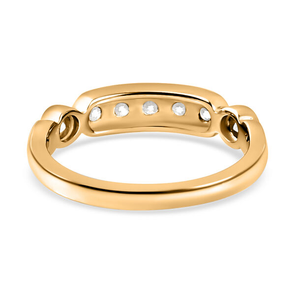 Moissanit Ring, 925 Silber Gelbgold Vermeil - 0,49 ct. image number 6