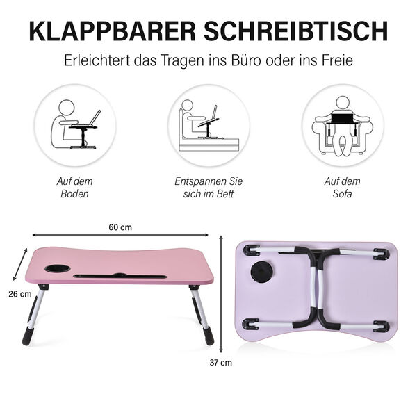 Tragbarer multifunktionaler Klapptisch, rosa image number 3