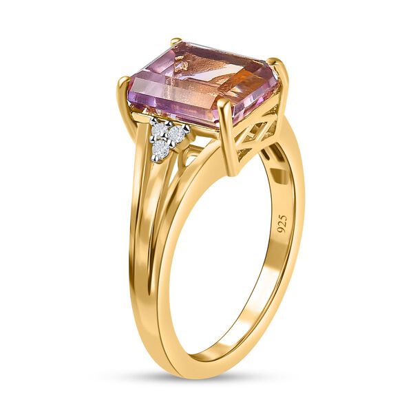 AAA Ametrin, wei&szlig;er Zirkon Ring, 925 Silber vergoldet, (Gr&ouml;&szlig;e 21.00) ca. 3.76 ct image number 5