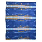 Wolkenweiche Sherpa-Decke mit Ikat-Muster, Blau  image number 2