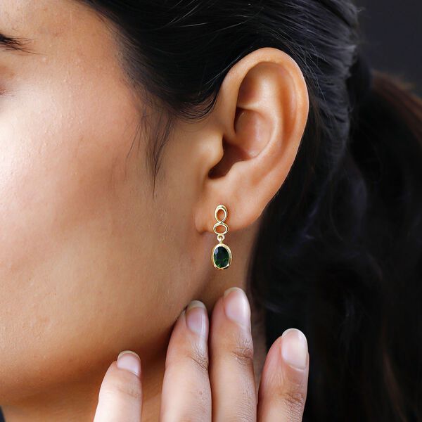 Nat&uuml;rliche Chromdiopsid-Ohrh&auml;nger - 1,65 ct. image number 3