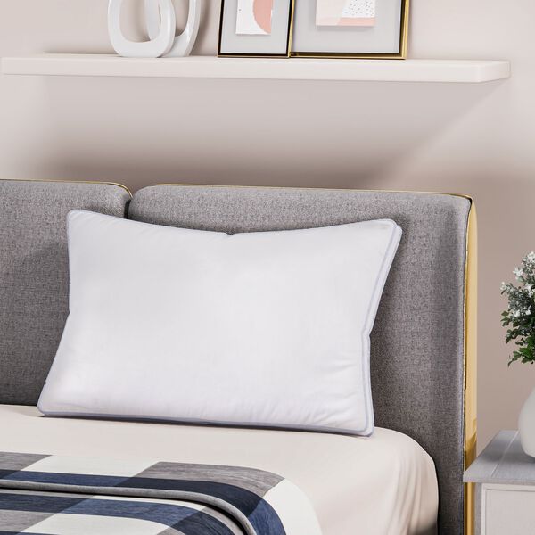 Serenity Night - Kopfkissen aus 20% langfaseriger Maulbeerseide und 80% Kunstdaunen mit antibakteriellem, antiallergischem Mikrofaserbezug, 50x70 cm