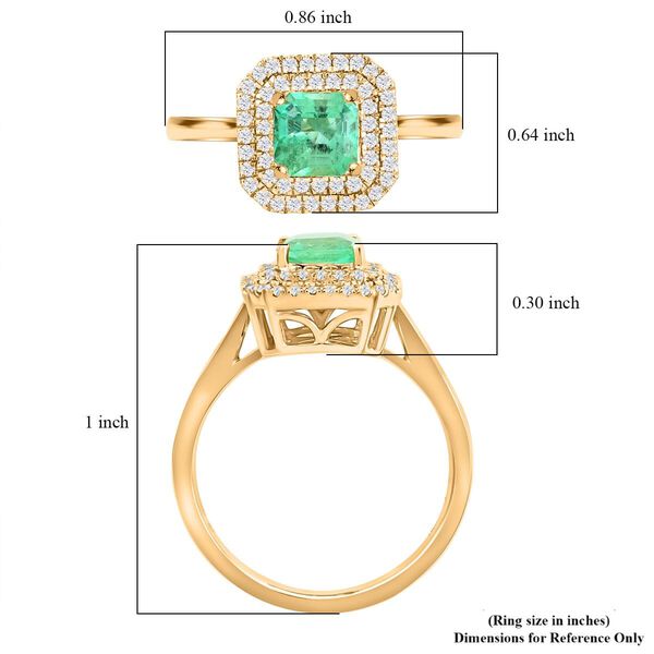 Iliana AAA Kolumbianischer Smaragd, Wei&szlig;er Diamant SI Ring, AGI zertifiziert und gepr&uuml;ft, 750 Gold (Gr&ouml;&szlig;e 19.00) ca. 1,00 ct image number 5