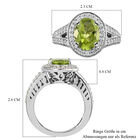 Natürlicher Peridot und Zirkon Ring 925 Silber platiniert  ca. 3,01 ct image number 6