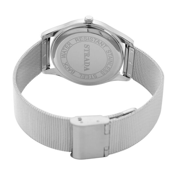 STRADA Stardust Zifferblattuhr mit japanischem Uhrwerk und silberfarbenem 316L Edelstahl -Mesh-Armband image number 7