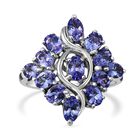 Tansanit-Ring, 925 Silber platiniert (Größe 16.00) ca. 2.39 ct