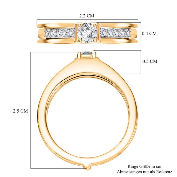 2er-Set Moissanit Ringe, 925 Silber 750 vergoldet - 0,48 ct. image number 7