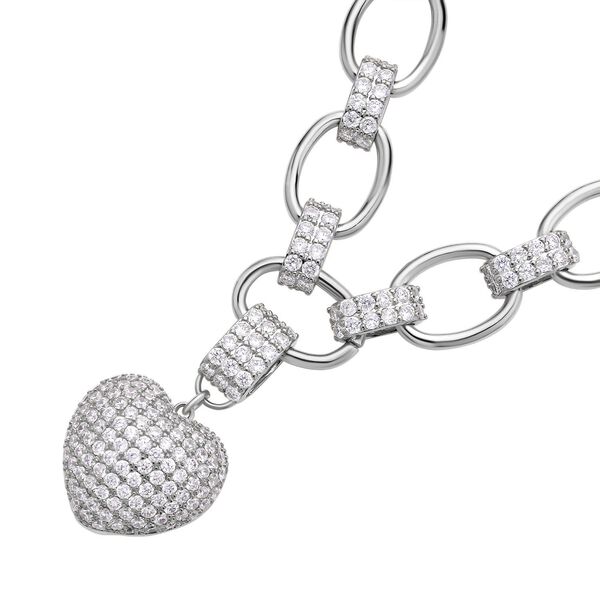 Weiße Zirkonia Halskette, ca. 50 cm, Messing ca. 1,50 ct image number 3