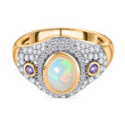 AA natürlicher, äthiopischer Welo Opal, Tansanit und Zirkon-Ring - 2,28 ct. image number 0