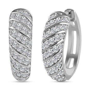 LUSTRO STELLA - Wei&szlig;er Zirkonia Ohrringe, 925 Silber rhodiniert, ca. 1.98 ct