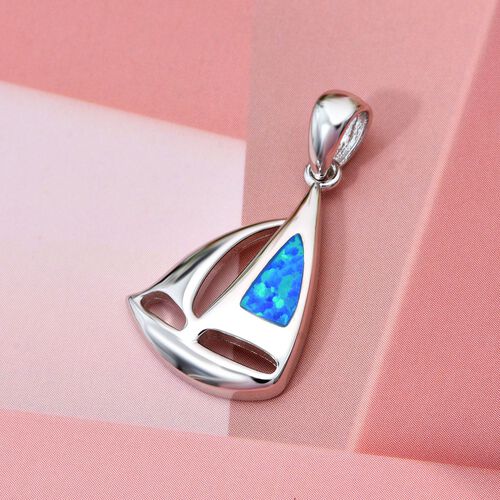 Simulierter blauer Opal Anhänger image number 1