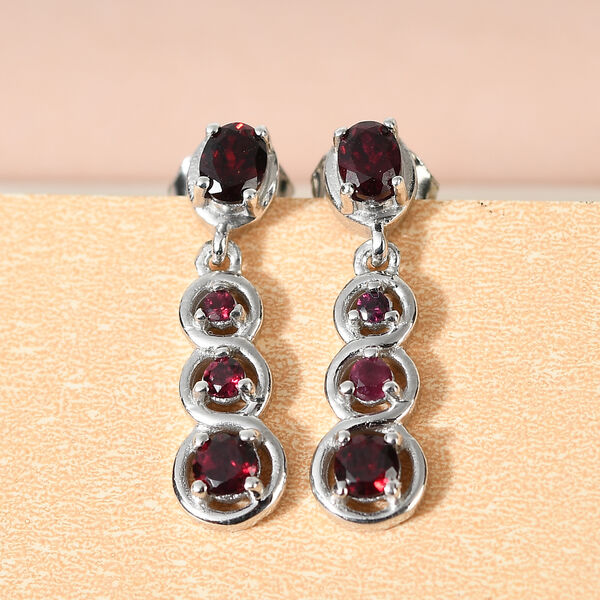 Anthill Granat Ohrh&auml;nger 925 Silber platiniert ca. 0,88 ct&nbsp; image number 2