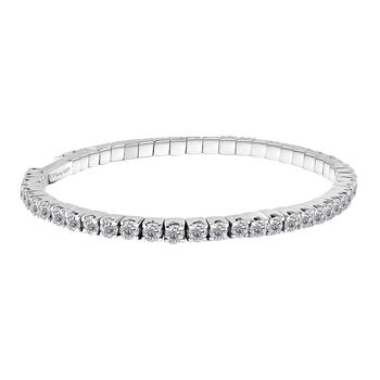 D'Joy Moissanit 19cm Armreif, Edelstahl und 925 Silber rhodiniert - 8,16 ct.