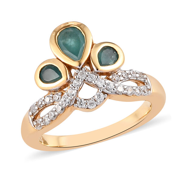 Grandidierit und Zirkon Ring 925 Silber vergoldet  ca. 0,93 ct image number 4