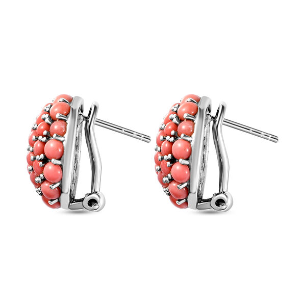 Oregon Pfirsich Opal-Cluster-Ohrstecker, 925 Silber platiniert, 4,75 ct. image number 3