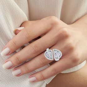 Lustro Stella Weißer Zirkonia Ring 925 Silber rhodiniert (Größe 20.00)