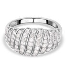Weißer Diamant Ring, 925 Silber platiniert (Größe 18.00) ca., Kuppel 1.00 ct