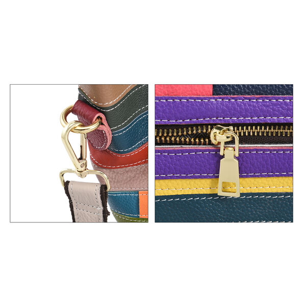 CHAOS BY ELSIE - Schultertasche aus 100% echtem Leder mit RFID Schutz und abnehmbarem Riemen, Gr&ouml;&szlig;e 28x18x30 cm, Braun image number 5