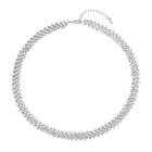 Weiße Kristall-Halskette und Ohrringe in Silberton - 12 ct. image number 2