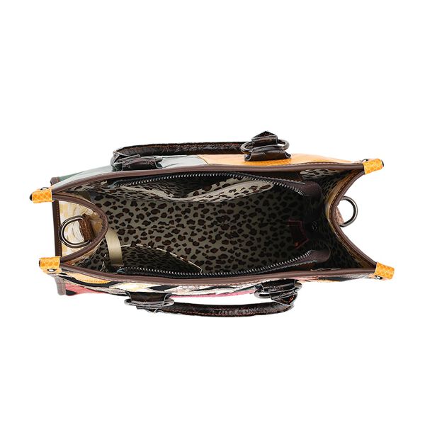 Chaos by Elsie Echtleder Crossbody-Tasche mit RFID-Schutz, 36x15x25cm, Kroko-Pr&auml;gung, Multi-Rautenmuster image number 5