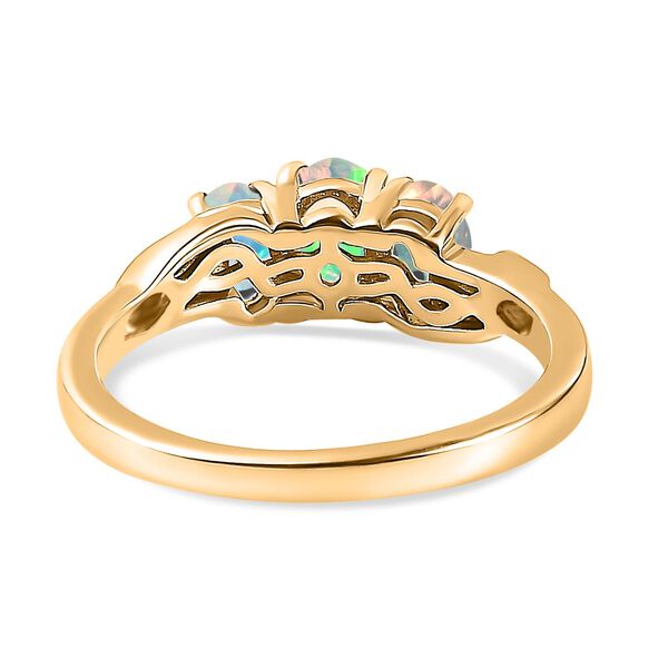 AA Natürlicher, äthiopischer Welo Opal Ring 925 Silber 750 Gelbgold Vermeil (Größe 17.00) ca. 0,68 ct image number 7