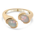 Natürlicher, äthiopischer Opal Bypass Ring in Silber image number 0