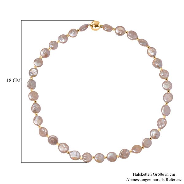 11-12mm pfirsich S&uuml;&szlig;wasserperlen-Halskette, 50cm - 170 ct. image number 5