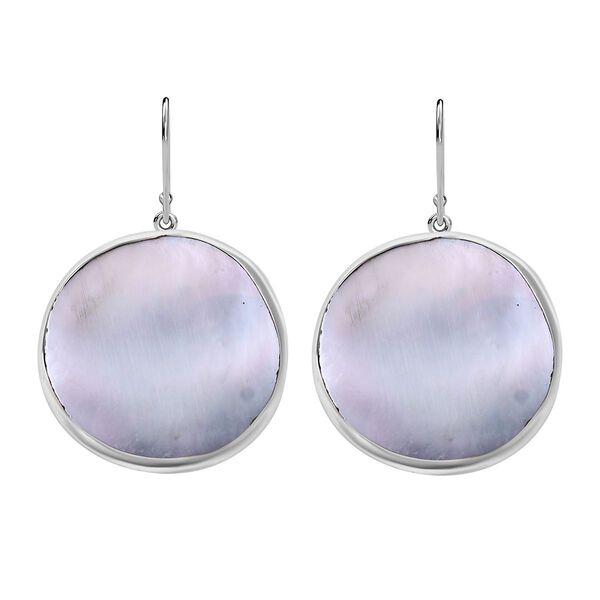 Graue Muschelkernperle Ohrringe 925 Silber image number 4