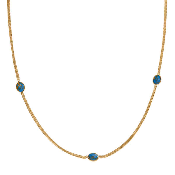 EVER TRUE Blauer Mojave T&uuml;rkis Halskette ca. 75 cm Nickelfreies Messing ca. 8,50 ct.