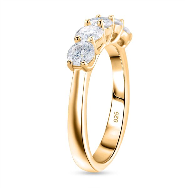 RADIANTA GRA zertifiziert Moissanit (D-VVS) Ring 925 Silber 750 Gelbgold Vermeil (Gr&ouml;&szlig;e 19.00) ca. 1.15 ct image number 5