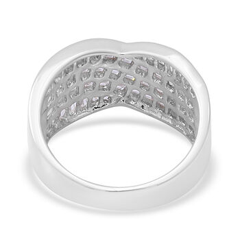 LUSTRO STELLA - Zirkonia Ring 925 Silber rhodiniert  ca. 0,81 ct