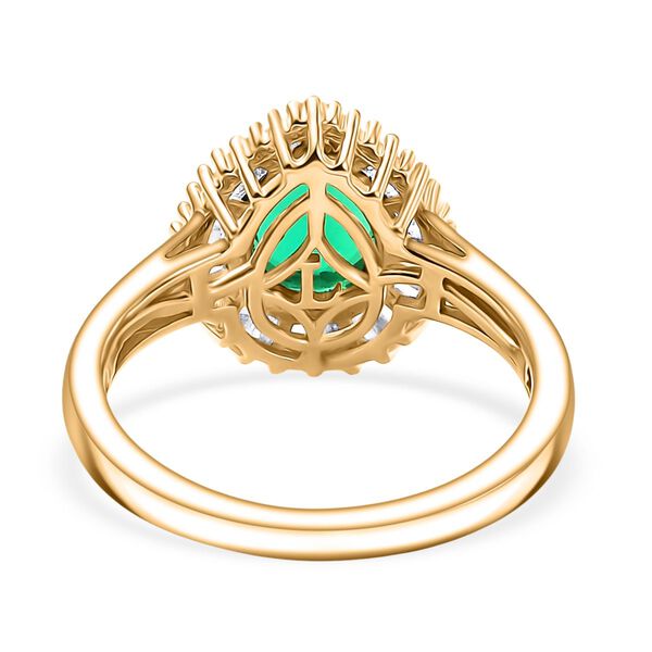 Luxuriant - AAA Lab Grown Kolumbianischer Smaragd, Lab Grown Diamant Ring 925 Silber 750 Gelbgold Vermeil (Gr&ouml;&szlig;e 18.00) ca. 1.57 ct image number 5