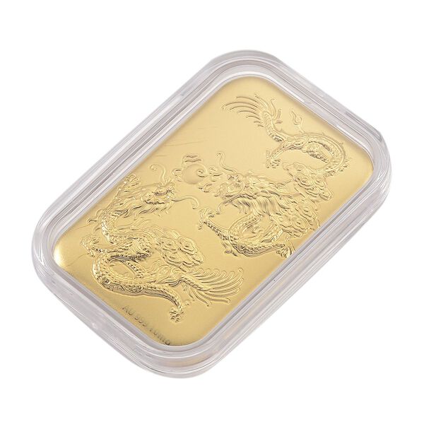 999er Goldfolie mit Drachen-Motiv, 10mg, 3,1x4,5cm image number 3