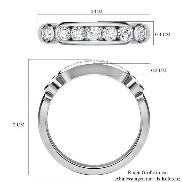 Moissanit Ring, 925 Silber rhodiniert - 0,49 ct. image number 7