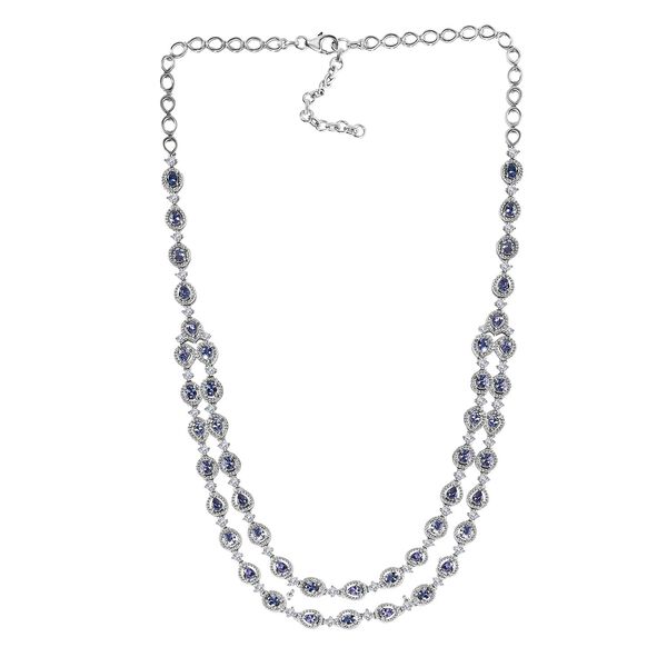 AA Tansanit und Zirkon Halskette, 45 cm - 8,86 ct. image number 3