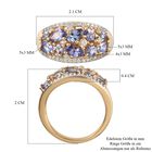 Tansanit und Zirkon Cluster Ring 925 Silber Gelbgold Vermeil image number 6