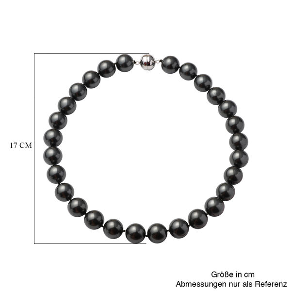 Schwarze Muschelkernperlen-Halskette, 50 cm - 890 ct. image number 5