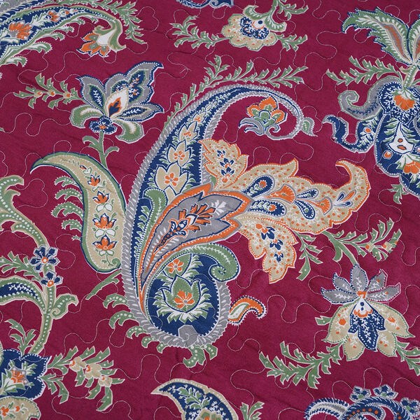 SERENITY NIGHT: 3er-Set, Quilt und 2 Kissenbezüge, 240X260 und 2mal 50X75 cm, Rot image number 4