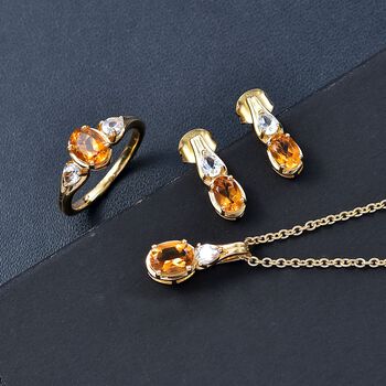 3er Set - AA Serra Gaucha Citrin und Topas Schmuckset - 3,29 ct.