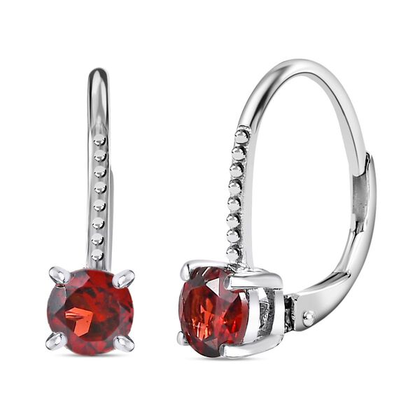 Mosambik Granat Ohrringe, 925 Silber platiniert, ca. 1.07 ct