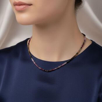 Mehrfarbig-Turmalin Halskette ca. 45 cm 925 Silber ca. 40,00 ct.