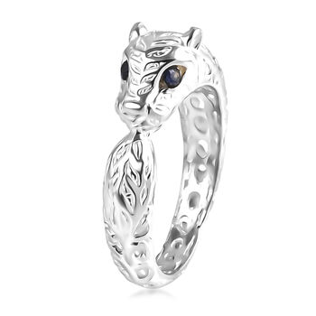 D'Joy Royal Bali Ceylon-Saphir Panther Ring 925 Silber (Gr&ouml;&szlig;e 21.00)
