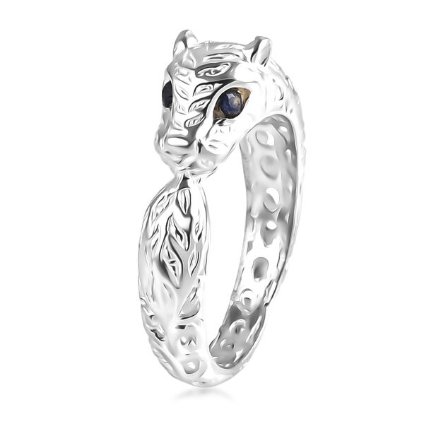 D'Joy Royal Bali Ceylon-Saphir Panther Ring 925 Silber (Gr&ouml;&szlig;e 21.00) image number 4